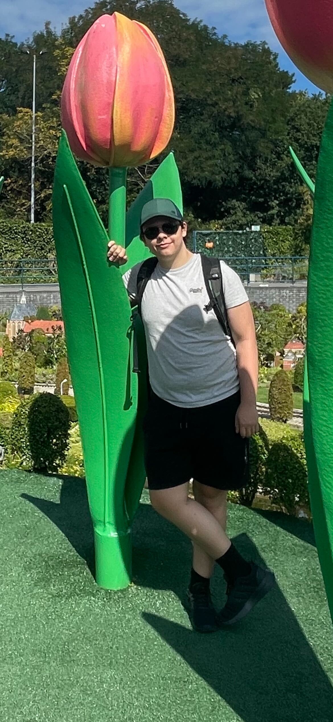 Me stood next to a big tuplip